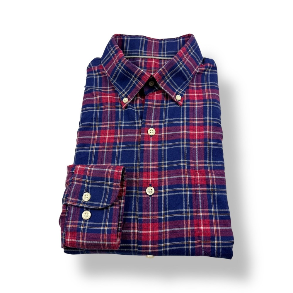 Peter Millar Mens Button Down Plaid Flannel Shirt Long Sleeve Size Medium